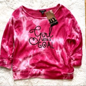 “Girl With A Goal” Soft Slouchy Tie Dye Sweatshirt